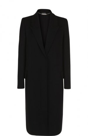Однотонное пальто прямого кроя из смеси шерсти и кашемира Alexander McQueen. Цвет: чёрный