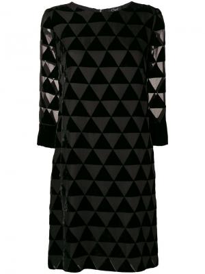Платье с прозрачными треугольными вставками Clips. Цвет: черный