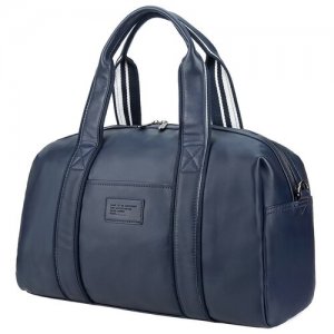 Дорожная мужская сумка из экокожи, на каждый день с ручкой и регулируемым ремнем плечо David Jones 5917-1AK. Цвет: синий