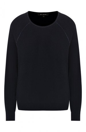 Кашемировый пуловер St. John. Цвет: темно-синий