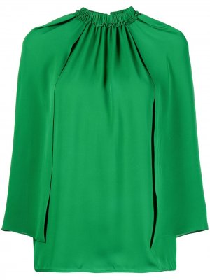 Шелковая блузка с широкими рукавами Dice Kayek. Цвет: зеленый