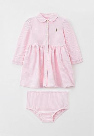 Платье и трусы Polo Ralph Lauren. Цвет: розовый