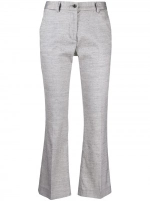 Укороченные расклешенные брюки Pt01. Цвет: серый