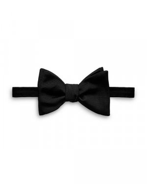 Шелковый галстук-бабочка с самозавязкой , цвет Black Eton