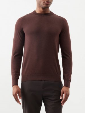 Кашемировый свитер тонкой вязки , коричневый Dunhill