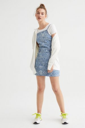 Джинсовое облегающее платье , синий деним/узор H&M