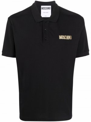 Рубашка поло с логотипом Moschino. Цвет: черный