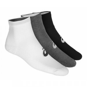 Носки  3PPK Quarter sock, 3 пары, размер M, серый, белый ASICS. Цвет: черный/белый/серый