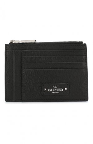 Кожаный футляр для кредитных карт Valentino. Цвет: черный
