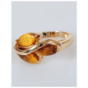 Кольцо помолвочное , тигровый глаз, размер 20, коричневый Lotus Jewelry. Цвет: коричневый