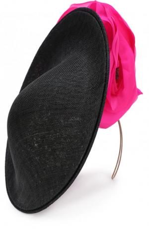 Соломенная шляпа с декором в виде цветка Philip Treacy. Цвет: черный