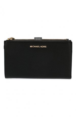 Кожаное портмоне с отделением для смартфона MICHAEL Kors. Цвет: черный