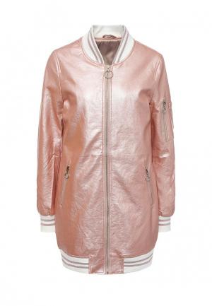 Куртка кожаная B.Style. Цвет: розовый