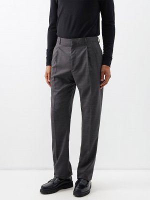 Костюмные брюки из натуральной шерсти с застежкой спереди , серый Lanvin