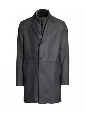 Кожаное пальто и дубленка , серый Maximilian