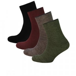 Носки , 4 пары, размер 23-25, хаки, черный, бордовый, коричневый STATUS. Цвет: черный/коричневый/бордовый/хаки