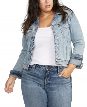 Приталенная джинсовая куртка больших размеров Silver Jeans Co.