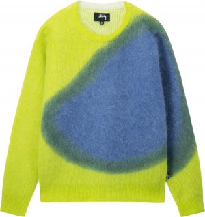 Свитер Brushed Dot Sweater 'Lime', зеленый Stussy