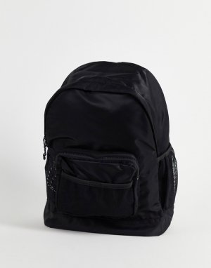 Черный нейлоновый рюкзак с сетчатыми карманами -Черный цвет ASOS DESIGN