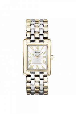 Прямоугольные женские классические аналоговые часы из нержавеющей стали - 71009 , белый Accurist