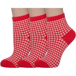 Носки , 3 пары, размер 23-25, красный AKOS. Цвет: красный