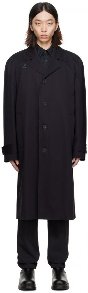 Черное одинарное пальто Wooyoungmi