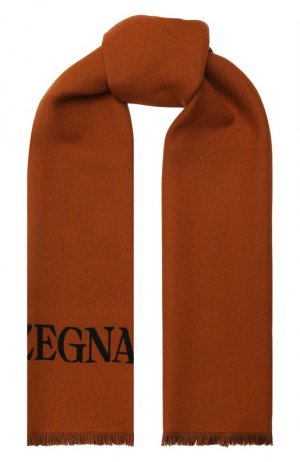 Шерстяной шарф Zegna. Цвет: коричневый