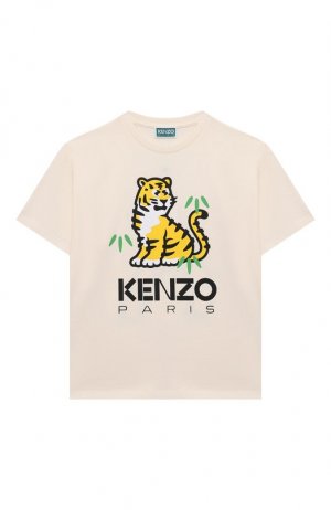 Хлопковая футболка Kenzo. Цвет: белый