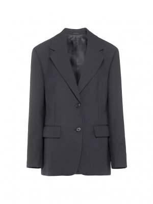 Однобортный шерстяной пиджак , черный Prada