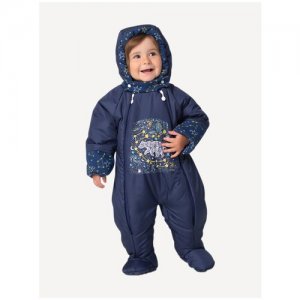 Утеплённый зимний комбинезон для малыша Babyglory Галактика тёмно-синий 26-80. Цвет: синий
