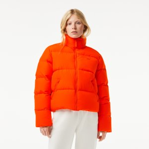 Верхняя одежда Женская складная стеганая куртка Lacoste. Цвет: оранжевый