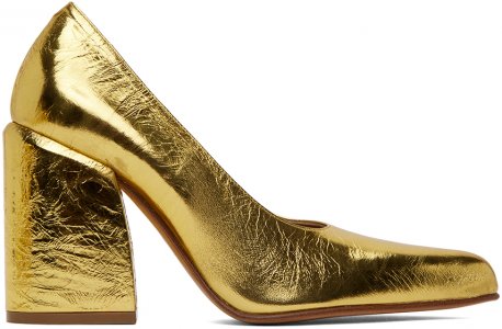 Золотые кожаные туфли Dries Van Noten