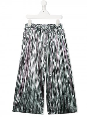 Широкие брюки с эффектом металлик Le Gemelline By Feleppa. Цвет: синий