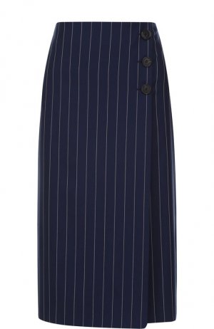 Шерстяная юбка-миди в полоску Ralph Lauren