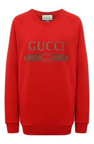 Хлопковый свитшот Gucci. Цвет: красный