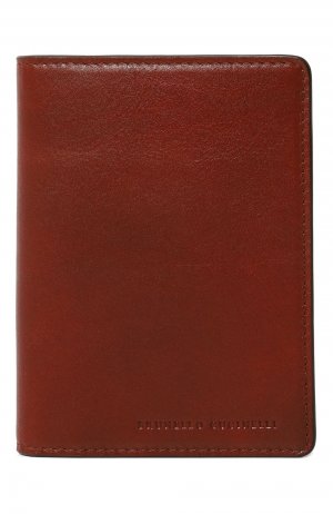 Кожаный футляр для кредитных карт Brunello Cucinelli. Цвет: коричневый