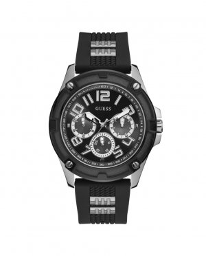 Мужские часы Delta GW0051G1 из силикона с черным ремешком , черный Guess