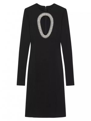 Вечернее платье вязки с жемчугом и кристаллами, черный Givenchy
