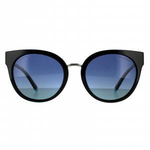 Круглые черные синие поляризационные солнцезащитные очки с градиентом , черный Tiffany