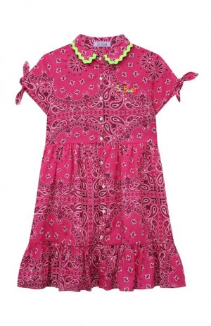 Хлопковое платье MC2 Saint Barth. Цвет: розовый