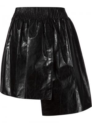 Асимметричная кожаная юбка Maison Rabih Kayrouz. Цвет: чёрный