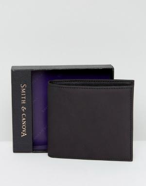 Классический кожаный бумажник Smith And Canova. Цвет: черный