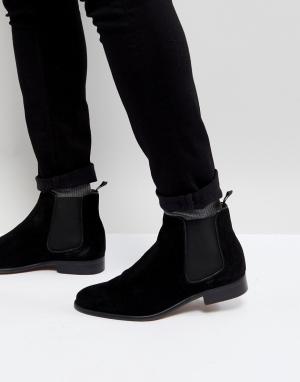 Черные замшевые ботинки челси WALK LONDON. Цвет: черный