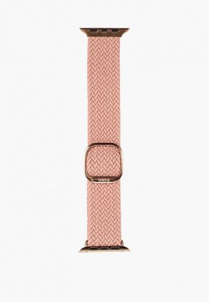 Ремешок для часов Uniq Apple Watch 45/44/42 мм Aspen плетеный из волокна Weavex. Цвет: розовый