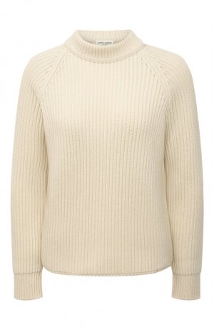 Шерстяной свитер Saint Laurent. Цвет: кремовый