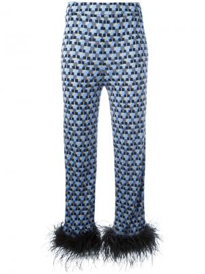 Пижамные брюки с мелким узором Prada. Цвет: синий