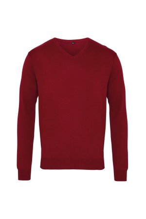 Вязаный свитер с V-образным вырезом , красный Premier