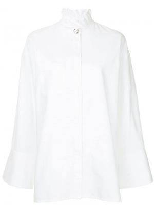 Рубашка в стиле оверсайз с отделкой Mother Of Pearl. Цвет: белый