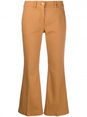 Укороченные расклешенные брюки Incotex. Цвет: коричневый