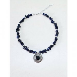 Чокер Morgana, кристаллы Swarovski, авантюрин, длина 50 см, синий, черный ENJOY. Цвет: синий/черный/черно-синий